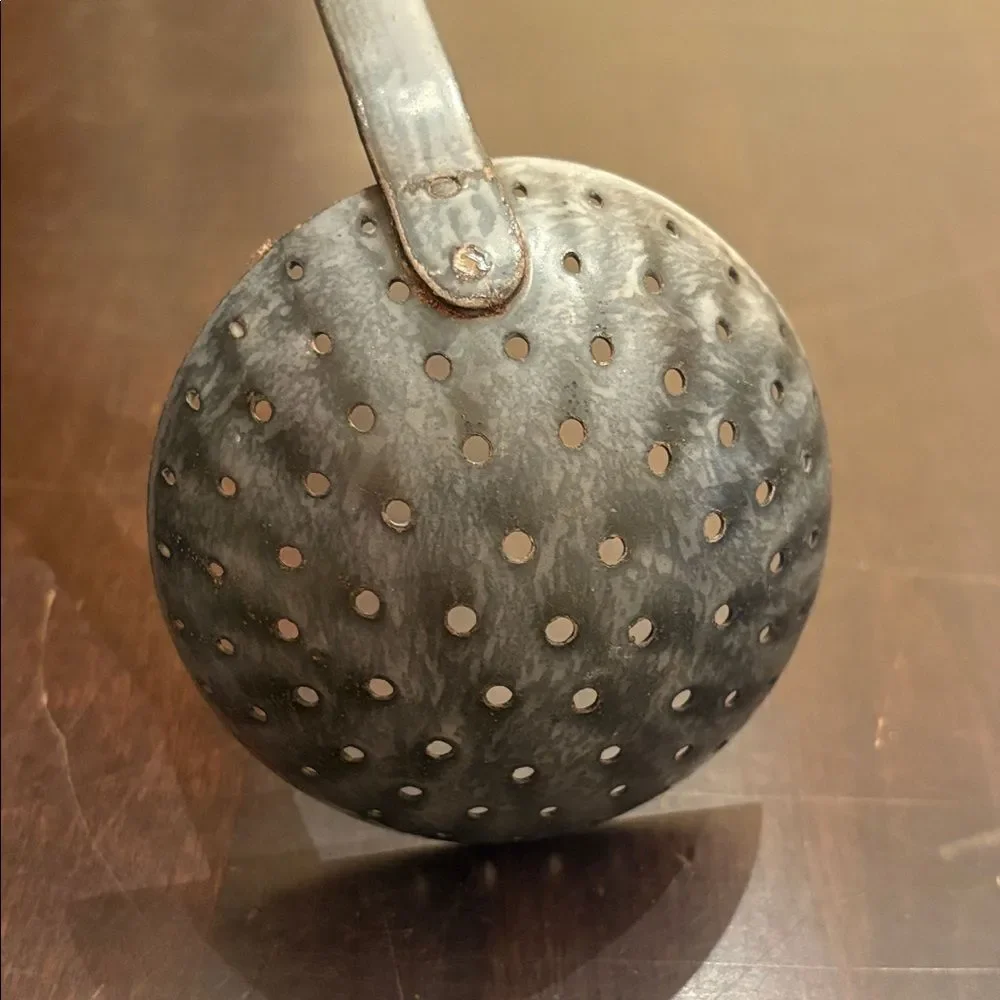 Durable granite enamelware metal slotted spoon